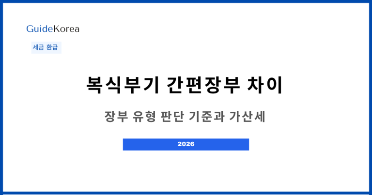 복식부기 간편장부 차이 - 장부 유형 판단 기준과 가산세
