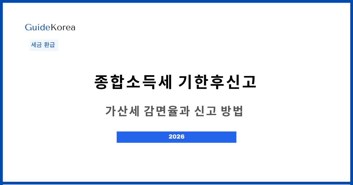 종합소득세 기한후신고 - 가산세 감면율과 신고 방법